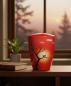 Preview: Red pet urn cat on tree silhouette at sunset. A dignified, emotional keepsake for your beloved darling. Create a stylish memorial at home – order yours today.